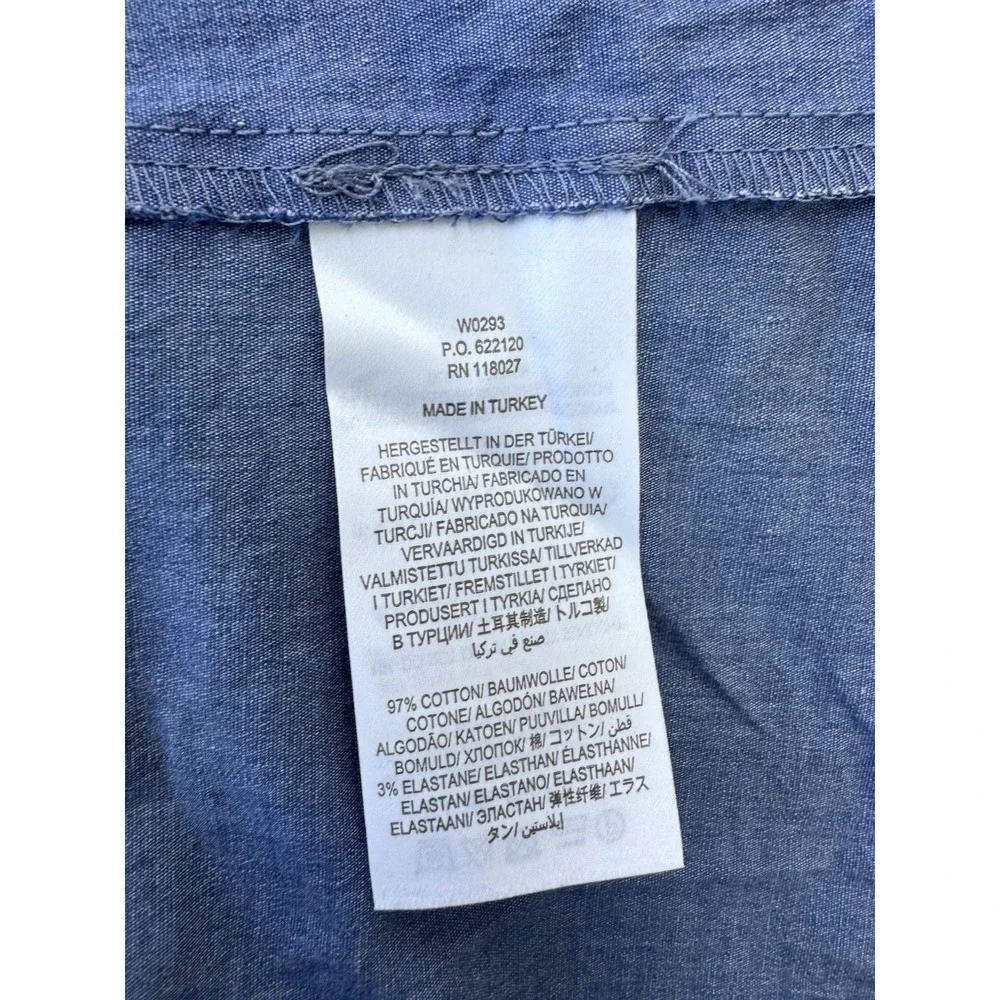 Boden Anastasia Blue Tie Shirt Dress Women's Size 10r Nautical Cotton Stretch‎ - Picture 7 of 7